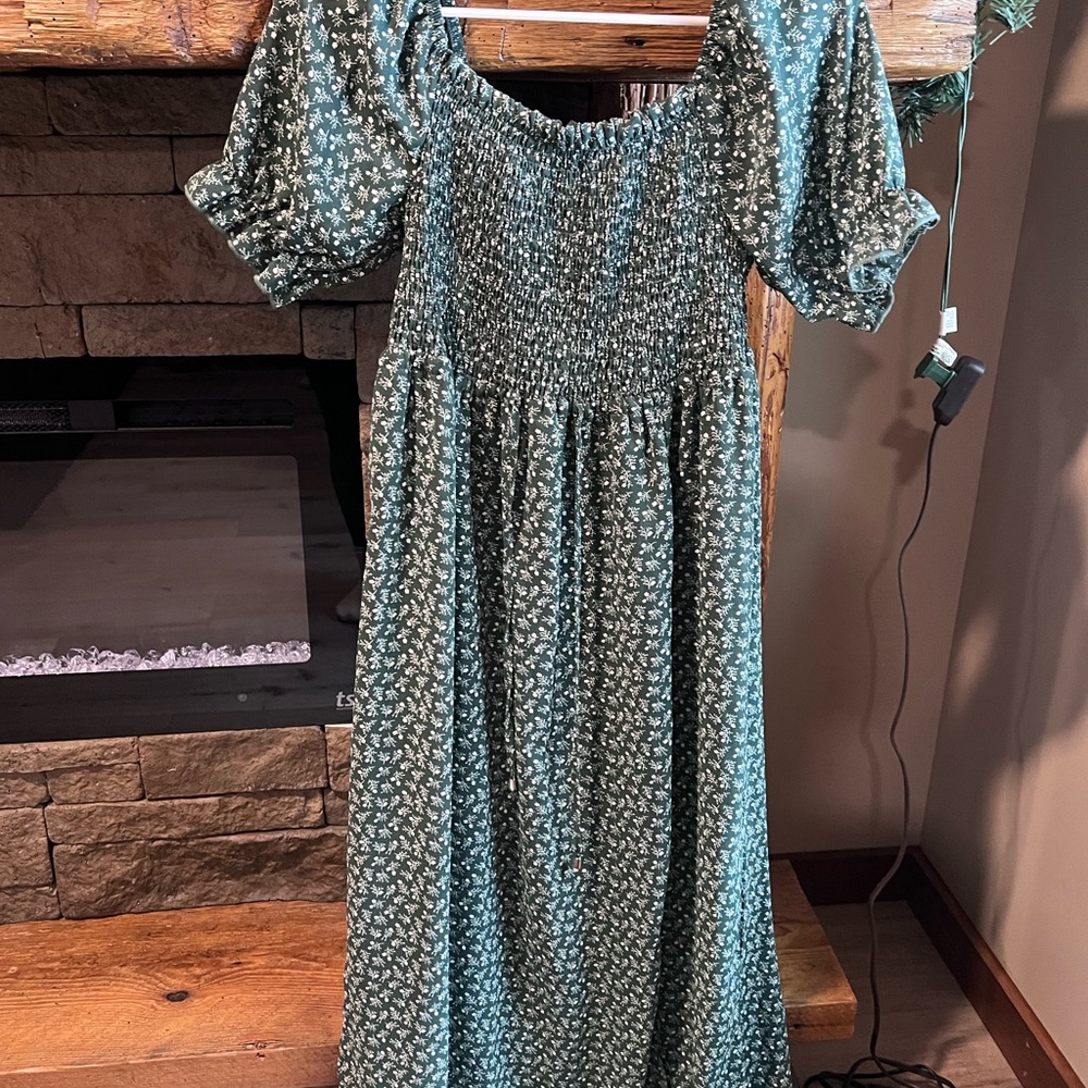Floral Green Maternity Dress